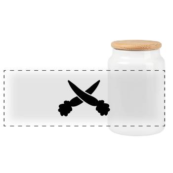 carotte - Boîte à biscuits avec couvercle en bois - blanc - Devant