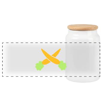 carotte - Boîte à biscuits avec couvercle en bois - blanc - Devant