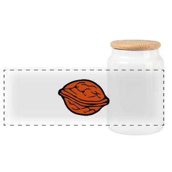 walnut - Panorama Keksdose mit Holzdeckel - Weiß - Vorne