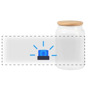 blue light - Panoramic Cookie Jar with Wooden Lid - white - Front