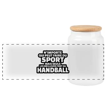 seuls les meilleurs font du handball - Boîte à biscuits avec couvercle en bois - blanc - Devant