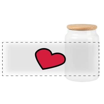 perspective_heart_outline_2c - Panoramic Cookie Jar with Wooden Lid - white - Front