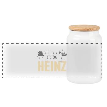 HEINZ - geil - Panorama Keksdose mit Holzdeckel - Weiß - Vorne