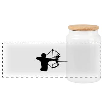 Compound Bow - Boîte à biscuits avec couvercle en bois - blanc - Devant