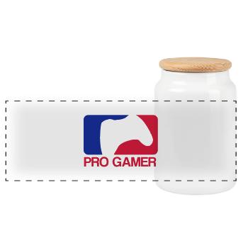 PRO GAMER - Panoramic Cookie Jar with Wooden Lid - white - Front