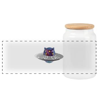 UFO-CAT - Panorama Keksdose mit Holzdeckel - Weiß - Vorne