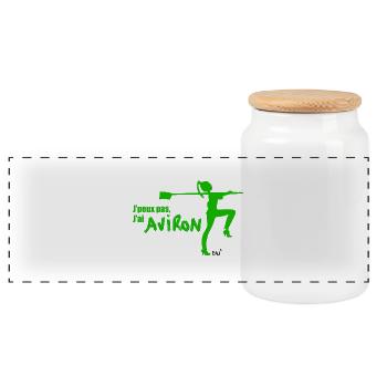 Je peux pas j'ai aviron (filles) - Boîte à biscuits avec couvercle en bois - blanc - Devant