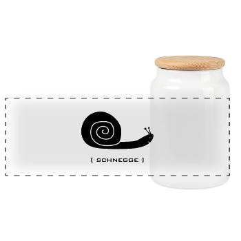 schnegge escargot reptile escargot amoureux chéri - Boîte à biscuits avec couvercle en bois - blanc - Devant