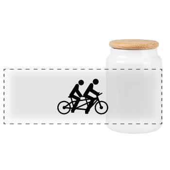 tandem_1__f1 - Panoramic Cookie Jar with Wooden Lid - white - Front