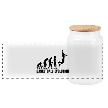Evolution Basket Dunk - Boîte à biscuits avec couvercle en bois - blanc - Devant