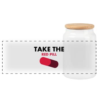 take_the_red_pill - Panorama Keksdose mit Holzdeckel - Weiß - Vorne