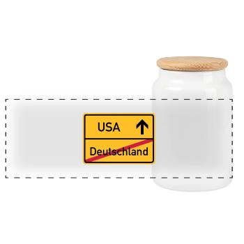 ortsschild_usa__f3 - Boîte à biscuits avec couvercle en bois - blanc - Devant