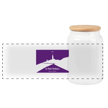 Le Mont Ventoux - Panorama Keksdose mit Holzdeckel - Weiß - Vorne