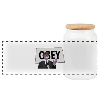 Obey - Boîte à biscuits avec couvercle en bois - blanc - Devant