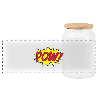 pow_punch - Panorama Keksdose mit Holzdeckel - Weiß - Vorne