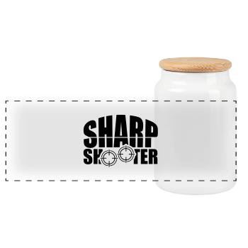 sharp_shooter_aq1 - Panorama Keksdose mit Holzdeckel - Weiß - Vorne
