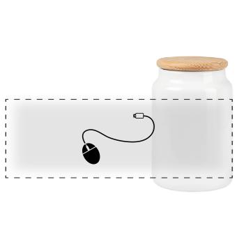 mouse_cursor__f1 - Panoramic Cookie Jar with Wooden Lid - white - Front