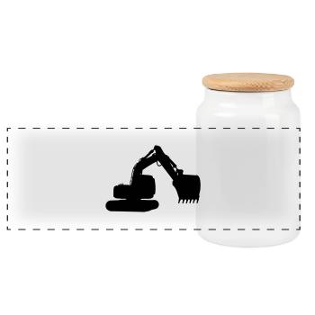 pelleteuse - Boîte à biscuits avec couvercle en bois - blanc - Devant