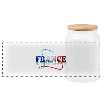 Arabesques France - Boîte à biscuits avec couvercle en bois - blanc - Devant