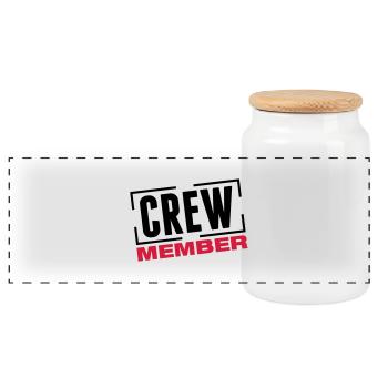 crew_member_design_bs2 - Boîte à biscuits avec couvercle en bois - blanc - Devant