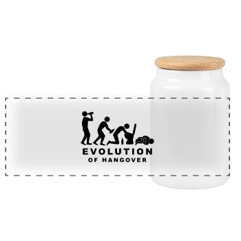 Evolution Hangover - Panoramic Cookie Jar with Wooden Lid - white - Front