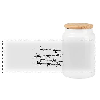 Série de fil de fer barbelé - Boîte à biscuits avec couvercle en bois - blanc - Devant