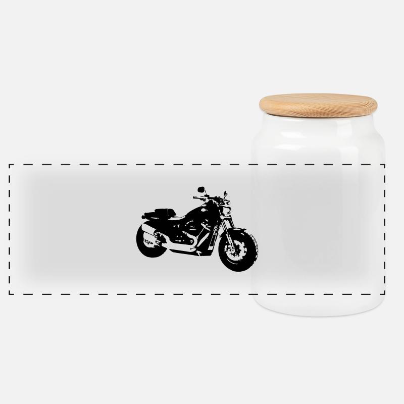 Davidson Fatbob 114 - Panorama Keksdose mit Holzdeckel - Weiß