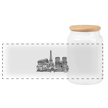 Paris Panorama - Panorama Keksdose mit Holzdeckel - Weiß - Vorne