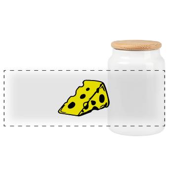 cheese_1 - Boîte à biscuits avec couvercle en bois - blanc - Devant