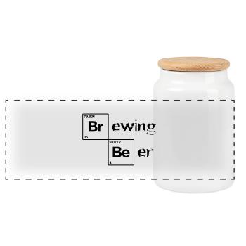 Brewing Beer - Panorama Keksdose mit Holzdeckel - Weiß - Vorne