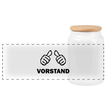 vorstand - Panorama Keksdose mit Holzdeckel - Weiß - Vorne
