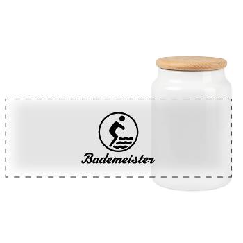 Bademeister 3 - Panorama Keksdose mit Holzdeckel - Weiß - Vorne