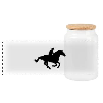 Western Riding - Pferd - Horse - Panorama Keksdose mit Holzdeckel - Weiß - Vorne