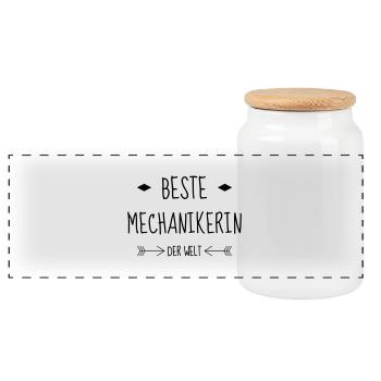mécanique / mécanicien / mécano / garage - Boîte à biscuits avec couvercle en bois - blanc - Devant