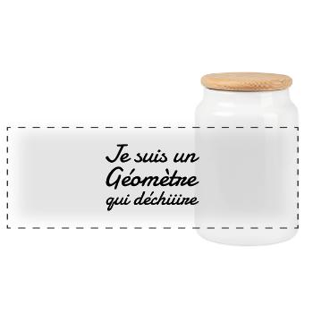 Surveyor / Vermesser / Géomètre / Topographer - Panoramic Cookie Jar with Wooden Lid - white - Front