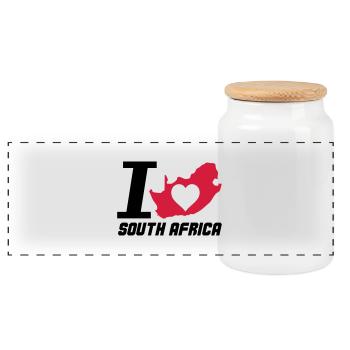 south_africa_i_love_2 - Panorama Keksdose mit Holzdeckel - Weiß - Vorne