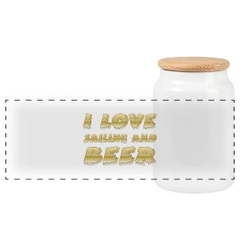 Voile - Boîte à biscuits avec couvercle en bois - blanc - Devant