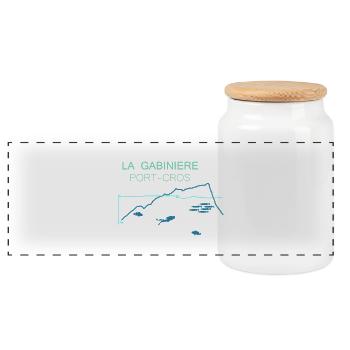 J'peux pas, j'ai plongée sur à Port Cros. - Boîte à biscuits avec couvercle en bois - blanc - Devant