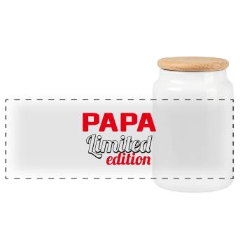 PAPA LIMITED EDITION - Panoramic Cookie Jar with Wooden Lid - white - Front