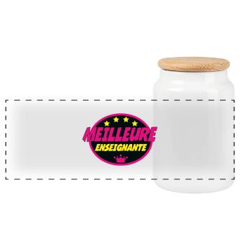 MEILLEURE ENSEIGNANTE - Boîte à biscuits avec couvercle en bois - blanc - Devant