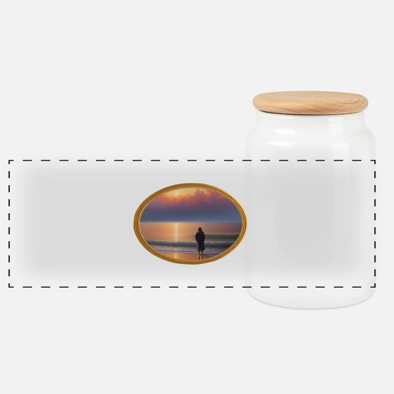 Das Meer, mein Freund - Panorama Keksdose mit Holzdeckel - Weiß