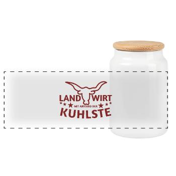 Le fermier le plus cool du village tous les agriculteurs, la terre - Boîte à biscuits avec couvercle en bois - blanc - Devant