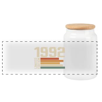 1992 Vintage - Retro 1992 Cadeau Anniversaire 1992 - Boîte à biscuits avec couvercle en bois - blanc - Devant