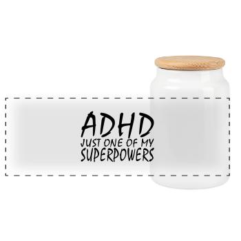 ADHD - Panoramic Cookie Jar with Wooden Lid - white - Front