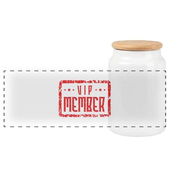 Cœur de membre VIP - Boîte à biscuits avec couvercle en bois - blanc - Devant