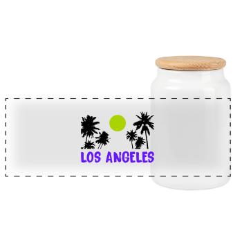 los angeles - Panorama Keksdose mit Holzdeckel - Weiß - Vorne