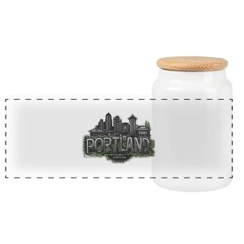 Oregon Portland Amerika Bundesstaat für Oregon - Panorama Keksdose mit Holzdeckel - Weiß - Vorne