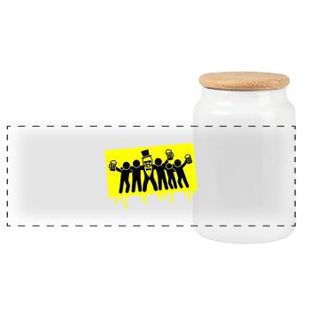 Enterrement de vie de garçon de l’équipe du marié - Boîte à biscuits avec couvercle en bois - blanc - Devant