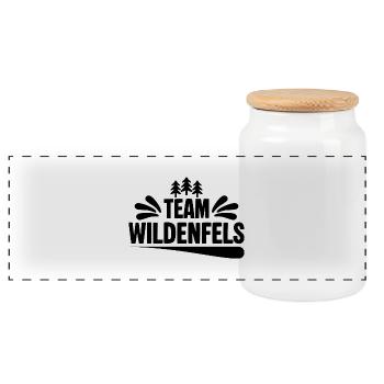 Team Wildenfels - Panorama Keksdose mit Holzdeckel - Weiß - Vorne