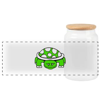 tortue mignon mignon drôle carapace de tortue - Boîte à biscuits avec couvercle en bois - blanc - Devant